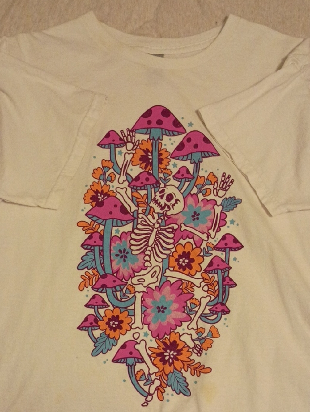 Mushroom & Skeleton Graphic Tee